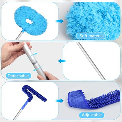 Eunice Ceiling Fan Cleaner Duster with Extension Pole - color: Blue4, size: 4.2FT