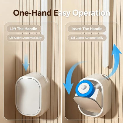 Disposable Toilet Wand Kit with 30 Refills,Wall-Mounted Holder & Storage Caddy,Toilet Brush for Deep Toilet Cleaning, Bathroom Accessories for Home, Dorm & RV(1 Wand+30 Refills) (31)