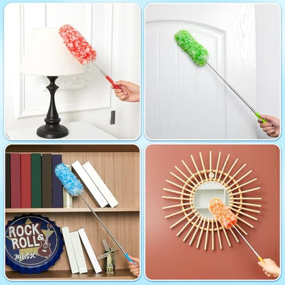 Tanlade 8 Pcs Microfiber Feather Dusters for Cleaning, Bright Color - color: Bright Color