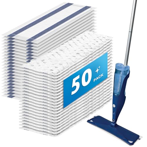 50 Pack Disposable Microfiber Cleaning Mop Pads for Bona Mop Series - color: White
