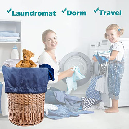 Coomee Heavy Duty Laundry Bag, 2 Pack XXL Nylon Laundry Bags with Straps - color: Navy, size: 48" x 28" x 1"