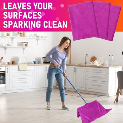 Newwiee 3 Pcs Extra Large Microfiber Cleaning Cloth - color: Purple