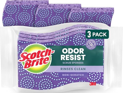 Scotch-Brite Scrub Dots Non-Scratch Scrub Sponge, Rinses Clean, for Washing Dishes and Cleaning Kitchen, 3 Scrub Sponges - size: 3 Pack
