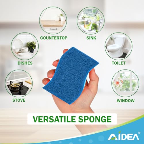 AIDEA Sponges Kitchen, 6Count, Non-Scratch Scrub Sponge, Sponge for Dishes - color: Light-blue