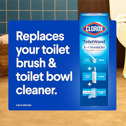 Clorox ToiletWand Toilet Cleaning Starter Kit, 1 Kit with 6 Refill Heads - size: 1 Count (Pack of 1)