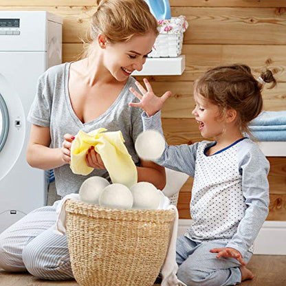 Wool Dryer Balls Natural Fabric Softener and 100% Organic, Chemical Free and Reduces Wrinkles. Saving Electricity and Drying Time XL Size 4 Pack White 4 Count - size: 4 Count (Pack of 1)