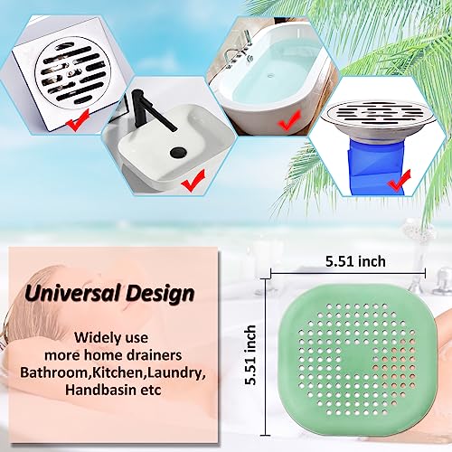 Bovinde Hair Drain Catcher,Square Cover for Shower 2 Pack (Purple Green) - color: Purple Green