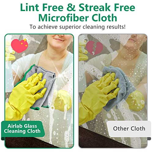 Airlab Glass Polishing Streak Free Miracle Cleaning Cloth, Sliver-Green - color: Sliver-green
