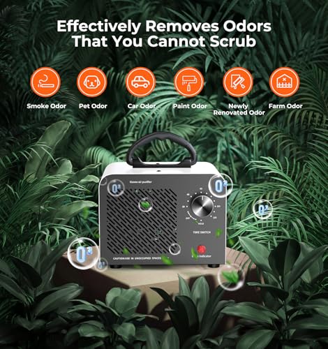 Hadlook Ozone Generator, 48,000mg/h High Capacity O3 Ozone Machine, White - color: White