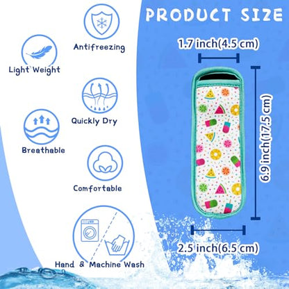 6-Piece Neoprene Insulator, Multicolor Ice Pop Stick Sleeves for Kids, Freezer Reusable Popsicle Covers - color: Jurassic Adventure