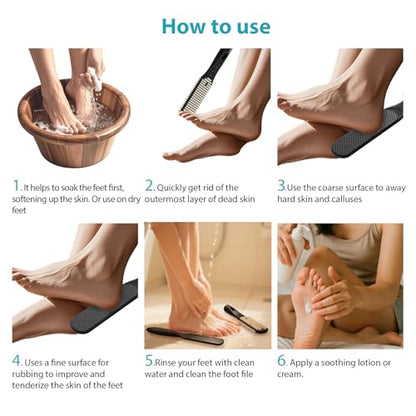 Foot File Pedicure Tool Callus Remover, Durable Foot Scrubber Dead Skin Remover, Professional Toe Cleaning Brush - color: 10.63'' Black