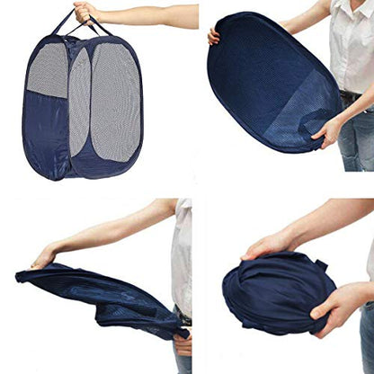 2 pop-up Laundry Hamper, Foldable mesh Laundry Baskets (Each with 2 Reinforced Handles), Black …… - color: Black(2 pcs)