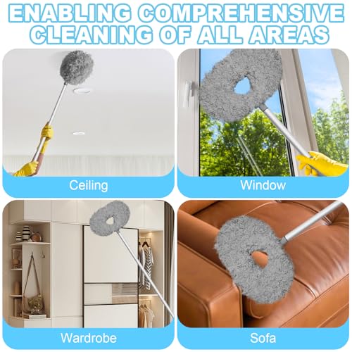 Eunice Ceiling Fan Cleaner Duster with Extension Pole, Blue 7FT - color: Blue, size: 7FT
