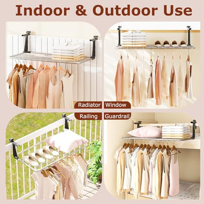 Tangkula Portable Clothes Drying Rack for Indoor & Outdoor Use(Large) - size: Large
