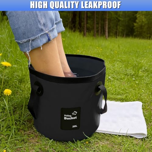 5 Gallon Collapsible Bucket with Handle for Car Washing (2PCS) - color: 2pcs