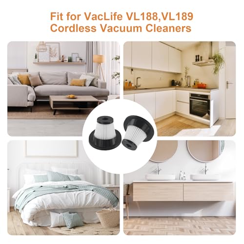Reusable Filters For VacLife VL188 VL189 Cordless vacuum cleaners, Washable Handheld Filters Replacement (4Pcs) - size: 4Pcs