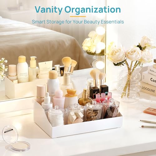 Vtopmart 5 PCS Bathroom Countertop Organizer Sets, White - color: White