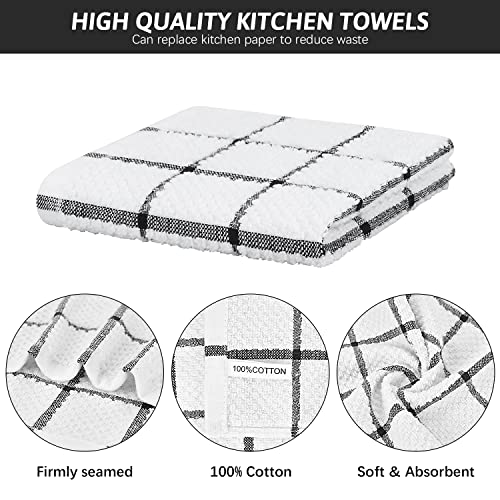 Nialnant 8 Pack Terry Dish Cloths,100% Cotton Dish Towels for Kitchen - color: Black, size: 12 x 12 in - 8PCS
