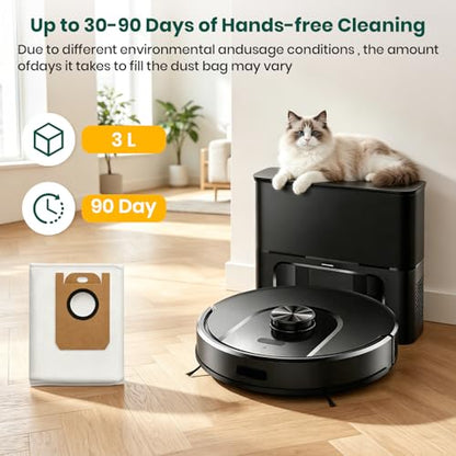14 Pack Vacuum Bags for Tikom L8000 Plus Series Robot Vacuum, Large Capacity Disposable Replacement Dust Bags for Tikom, Up to 60 Days Hands Free Cleaning