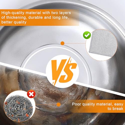 20 Pcs New Upgrade 3-Layer Metal Dish Cloth, 7.87x7.87 Inch Cleaning Cloth - color: Silvery 20 Pack