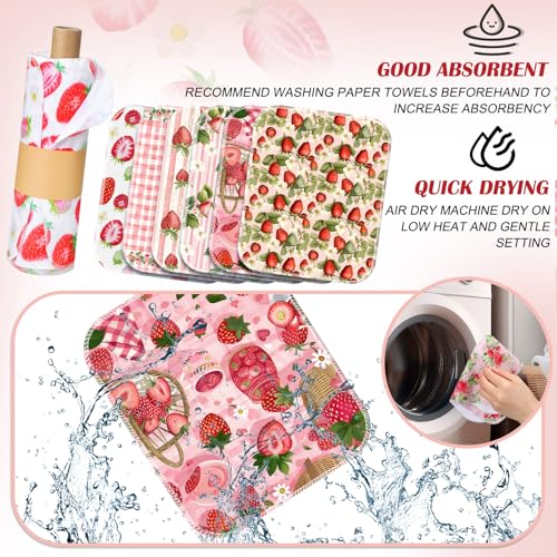 36 Pack Reusable Kitchen Cloths Cotton Towels, Strawberry - style: Strawberry