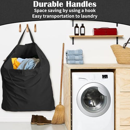 Canvas Laundry Bag 40"W x35"H, Extra Large Heavy Duty Storage Bag XXL Black - color: Black, size: XXL 40"Wx35"H┃1 Pack
