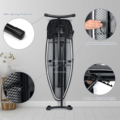 Duwee 18" ×48" Ironing Board with Retractable Iron Rest,Wide Ironing Board - size: 18"×48"