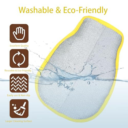 VINGER Pet Hair Removal Glove for Cats & Dogs, Electrostatic Pet Hair Gloves with Adjustable Wristband, Five-Finger Magic Brush Remover Tool for Laundry, Carpet, Couch, Car Seats & Clothing (Yellow) - color: Goldfinch