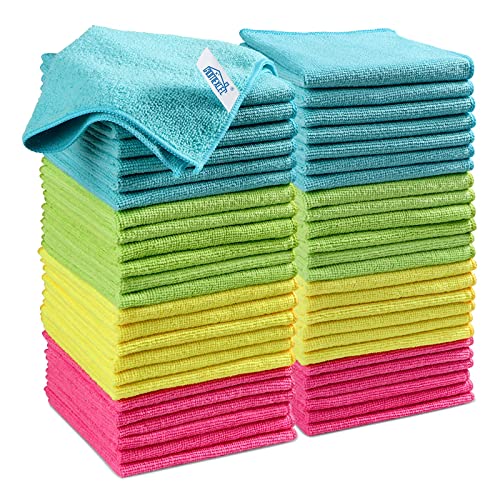 HOMEXCEL 50PK Microfiber Cleaning Cloth, Cleaning Rag for Home, 11.5x11.5in - color: Multicolor