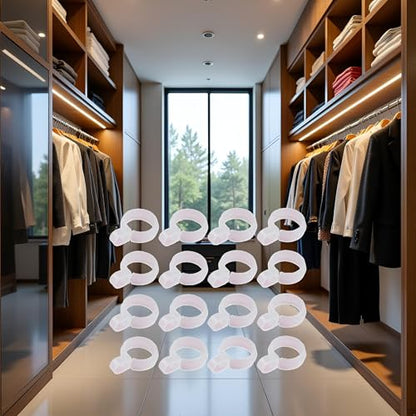 50Pcs White Plastic Windproof Hanger Hooks Clothes Hanger Buckle Clip Laundry Hanging Hooks Closet Rod Hanging Tool for Drying Rack Clothes Hangers, Suit Hangers