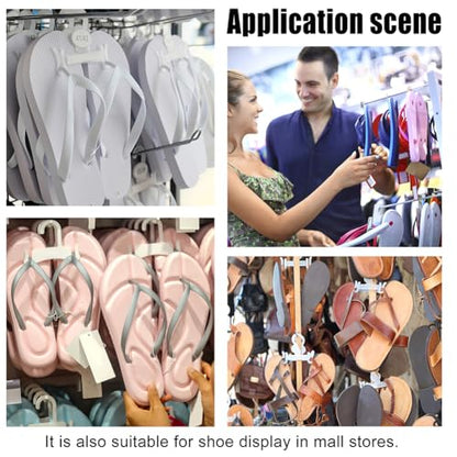 AHANDMAKER 10Pcs Black Sandal Hangers, Plastic Flip Flop Holder Organizer Space Saving Slipper Hooks Shoe Drying Rack for Retail Beach Shops Mall Display Home Storage, 3.1x3.9 Inches