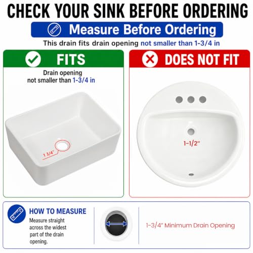 Bathroom Sink Drain with Overflow - Big Cap Pop up Drain Fit for Large Undermount Sink with Standard 1 3/4" Drain Opening,Brushed Nickel,YDPOP-3 - color: Brushed Nickel, size: With Overflow