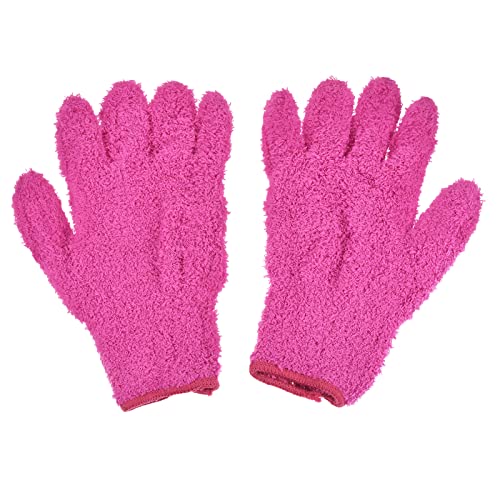M METERXITY Dust Removal Gloves - Household Cleaning Mitts Soft & Durable, Apply to Kitchen/Garden/Room - color: Rose Red