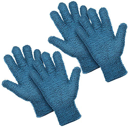 Patelai 2 Pairs Microfiber Gloves for Plants,Blue,Large - color: Blue, size: Large (2 Pairs)
