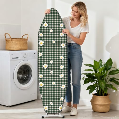 Ironing Board Cover 15"x54"，Standard Ironing Board Replacement Cover，Easy Fit - color: Grass Green, size: 15"x54"
