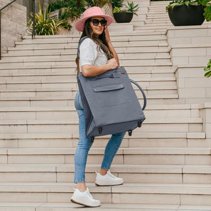 CleverMade Rolling Tote Bag With Wheels, 90L, 75 lb, Gunmetal - color: Gunmetal