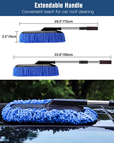 YeewayVeh Car Duster, Scratch-Free Microfiber Cleaning Brush, Blue - color: Blue, size: 1 Pack