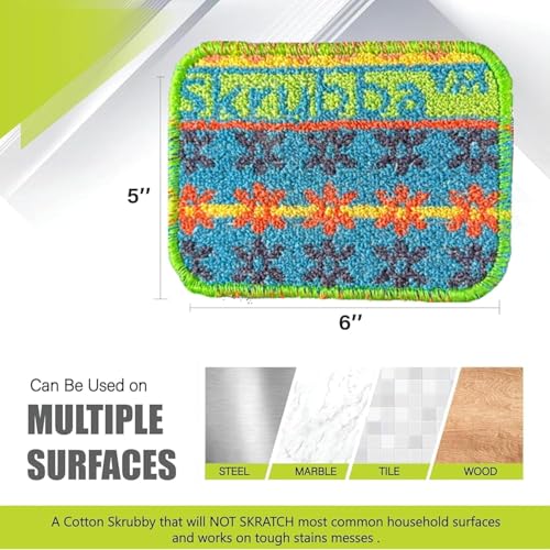 Wet-it! Skrubba 6-Pack Reusable Dish Scrubbers – Non-Scratch Scouring Pads for Kitchen & Household – Eco-Friendly, Dishwasher Safe Scrub Sponges for Dishes, Pots & Pans (Vogue) - size: 6-Pack
