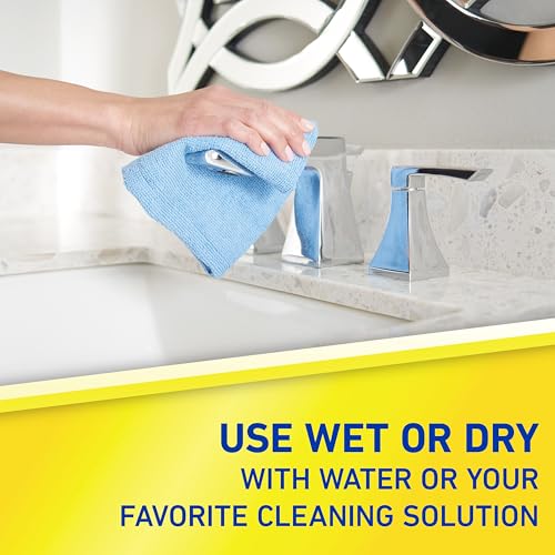 Quickie Microfiber Cleaning Cloth, 14 x 14 Inches, Blue, Pack of 24, Washable and Reusable, Ideal for Multi-Surface Indoor/Outdoor Dusting and Polishing - size: 14 inch x 14 inch, style: 24 Pack