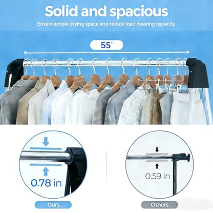 APEXCHASER 55" L Stainless Steel Clothes Drying Rack - size: 55.3 inch