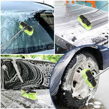 Car Wash Brush Head 8", Scrub Brush Attachment for Extension Pole, Outdoor Cleaning Tool for Window, Wall, Floor, Deck, Patio - size: 1 Pack