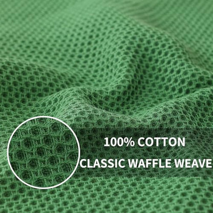 Homaxy 100% Cotton Waffle Weave Kitchen Dish Towels 12-Pack, Grass Green - color: Grass Green, size: 13 X 28 - 12 Pack