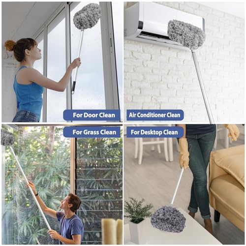 FONUNO Ceiling Fan Cleaner Duster High Ceiling Extended Fan Blade Cleaner - color: Gray