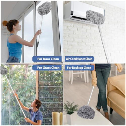 FONUNO Ceiling Fan Cleaner Duster High Ceiling Extended Fan Blade Cleaner - color: Gray