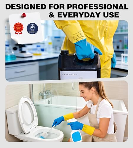 antools Neoprene and Rubber Blend Heavy-Duty Chemical Gloves, Protective industrial gloves for Resist Acid, Alkali, Hazmat, cleaning, dishwashing, Medium - color: Black (Pack of 1), size: Medium (8)