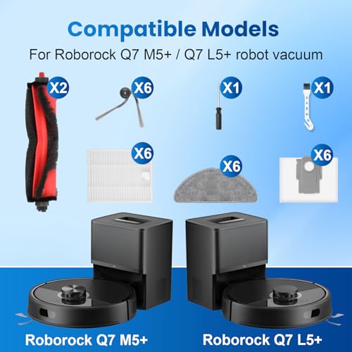 28 Pcs Replacement Parts for Roborock Q7 M5+ / Q7 L5+ Robot Vacuum Cleaner - size: Q7 M5+ / L5+ accessory