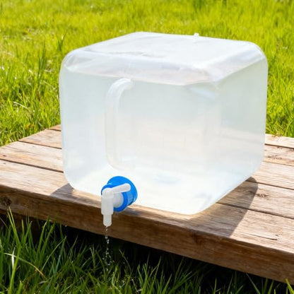 2 Pack Collapsible Water Container with Spigot,BPA Free Food Safe Camping Water Storage Carrier Jug for Outdoors Hiking Backpack & Survival Kit, Foldable Portable Water Canteen(10L/5.3 Gallon)