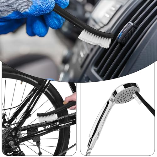 10PCS Double Ended Nylon Cleaning Brushes, Small Brush Black & Transparent