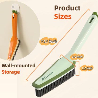3-in-1 Detail Cleaning Brush, Crevice Grout Brush, Orange - color: Orange
