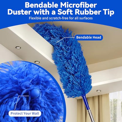Duster with Extension Pole, 5 in 1 Cleaning Kit with Microfiber Dusters - size: 5 in 1
